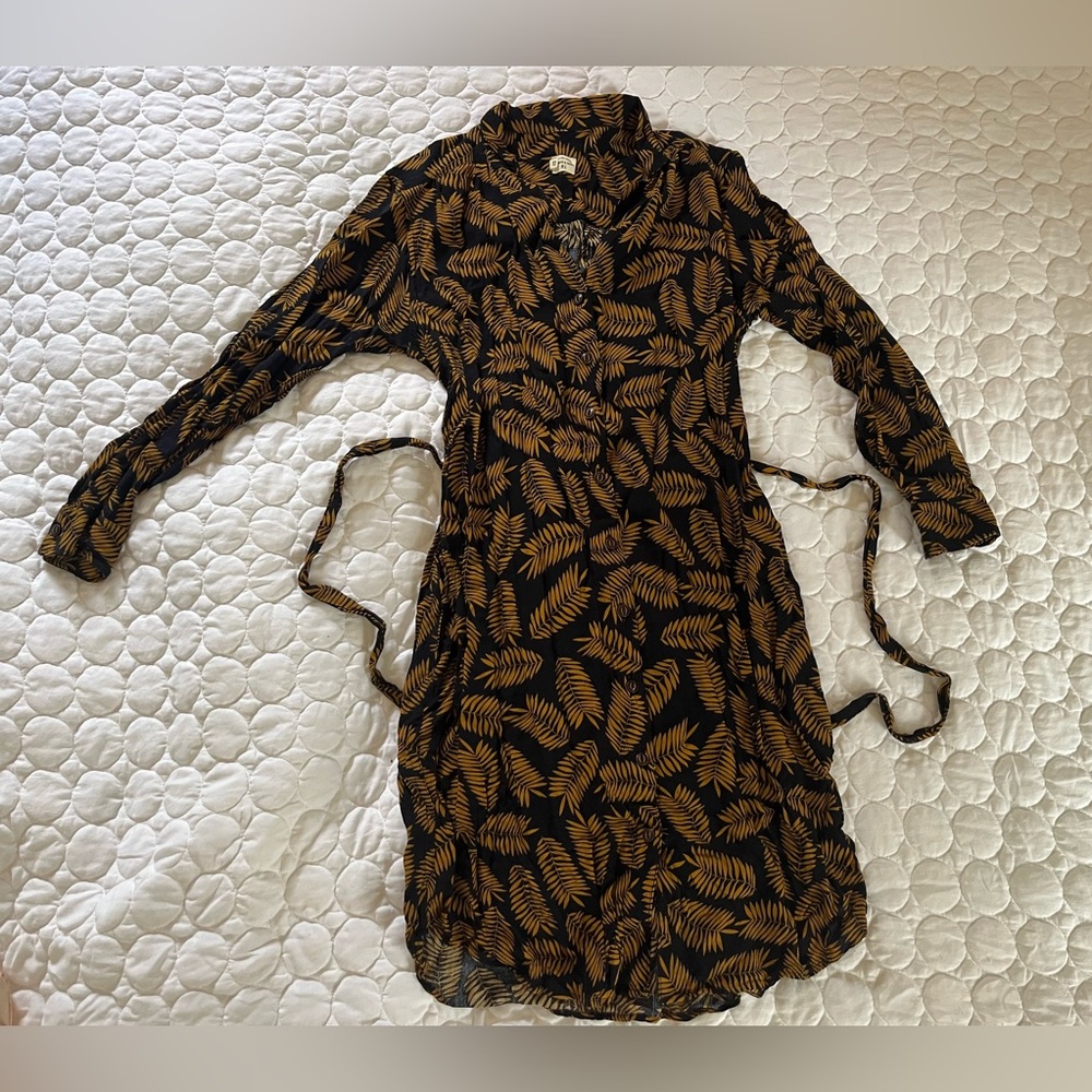 Bridge & Burn Plant Leaf Print Dress